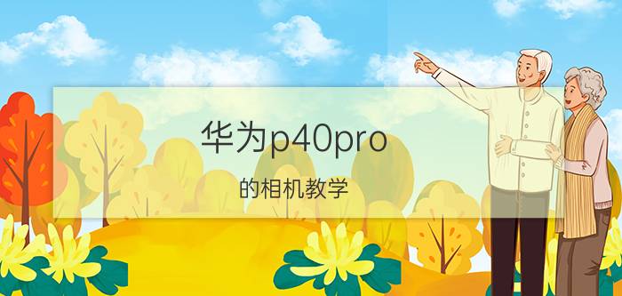 华为p40pro 的相机教学 华为p40 pro人像拍照技巧？